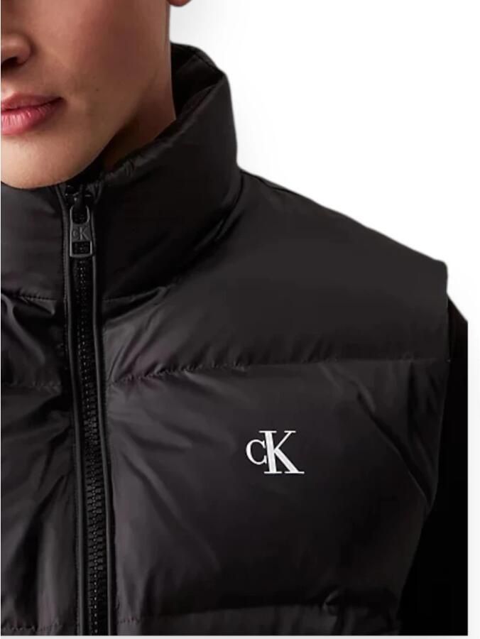 Calvin Klein Jeans Zwarte Polyamide Jas Herfst Winter Collectie Black Heren