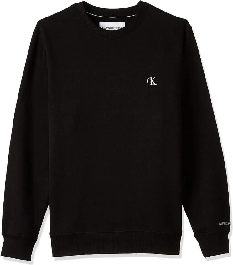 Calvin Klein Basic Sweatshirt Loose Fit Ronde Hals Lange Mouwen Geborduurd Logo Black Heren - Foto 7