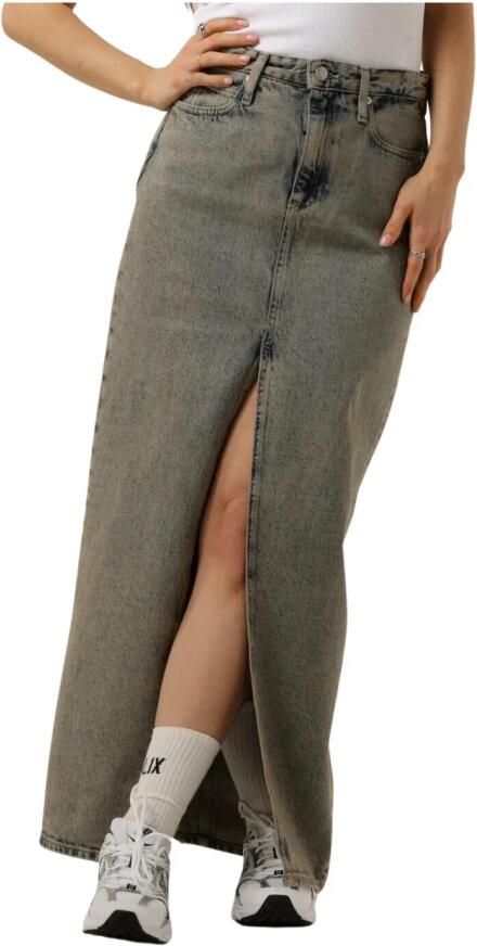 CALVIN KLEIN Dames Rokken Front Split Maxi Denim Skirt Lichtblauw - Foto 8