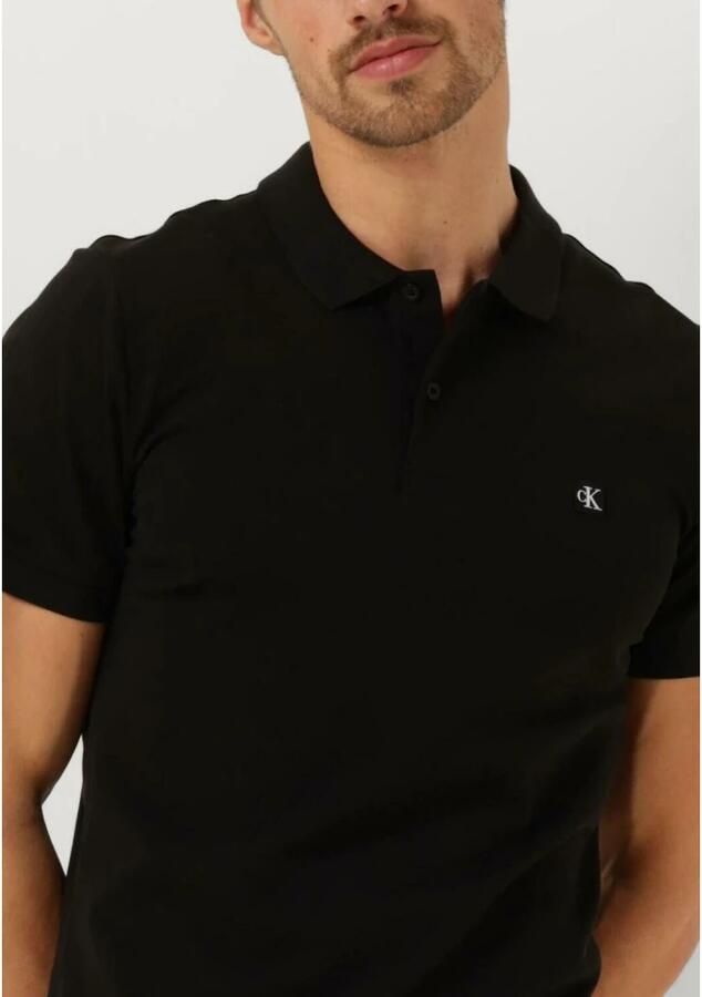 CALVIN KLEIN Heren Polo's & T-shirts Ck Embro Badge Slim Polo Zwart