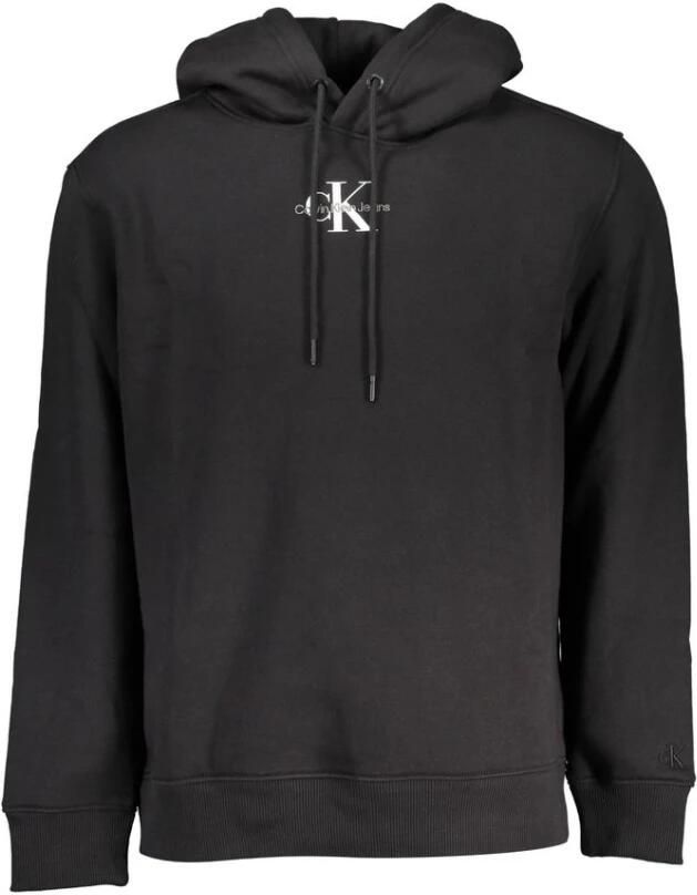 Calvin Klein Zwarte Hoodie met geborduurde print Black Heren