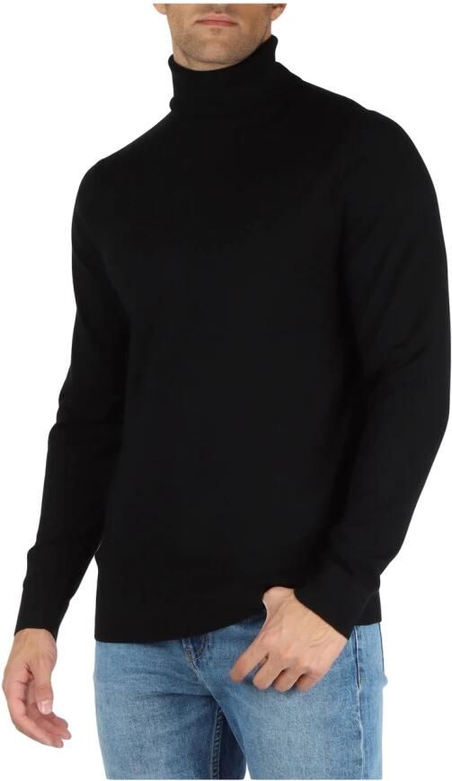 Calvin Klein Minimalistische Zwarte Wollen Coltrui Black Heren - Foto 5