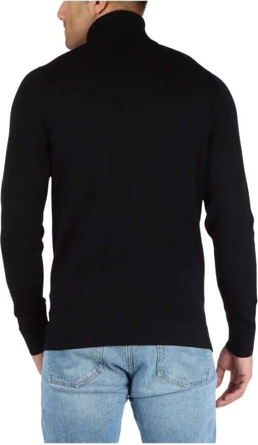 Calvin Klein Minimalistische Zwarte Wollen Coltrui Black Heren - Foto 4