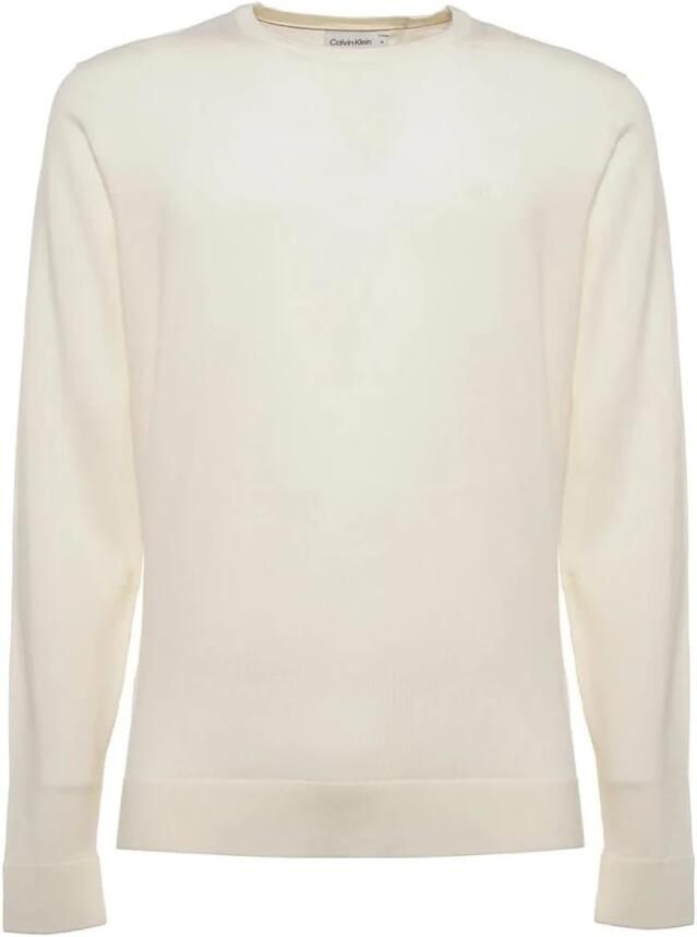 Calvin Klein Jeans Witte Wollen Gebreide Ronde Hals Trui White Heren - Foto 3