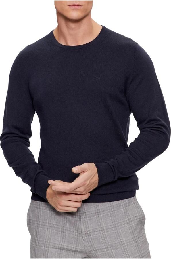 Calvin Klein Jeans Gerecyclede Wol Crew Neck Sweater Blue Heren - Foto 3