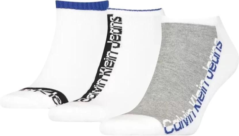 Calvin Klein Jeans Sneakersokken met labelprint in een set van 3 paar