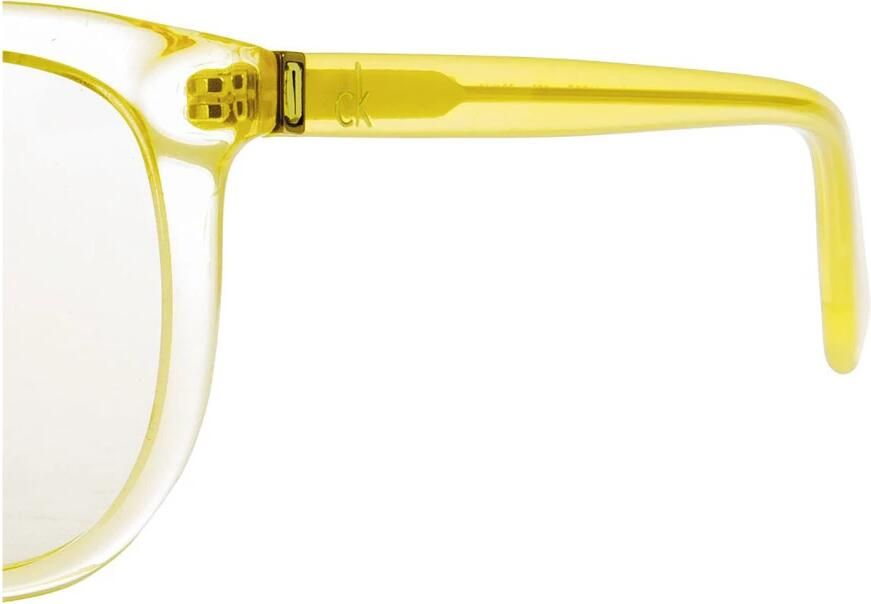 Calvin Klein Gele Transparante Ovale Zonnebril met UV-bescherming Yellow Heren