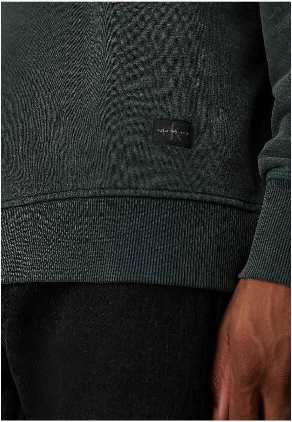 Calvin Klein Gewassen Geweven Label Sweatshirt Green Heren