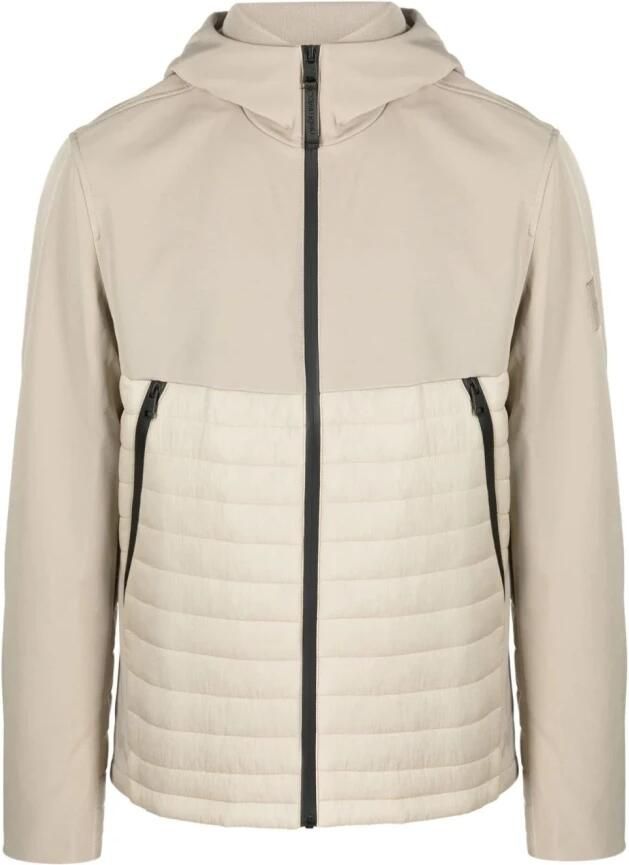 Calvin Klein Gewatteerde Mix Media Casual Jas Grijs Gray Heren