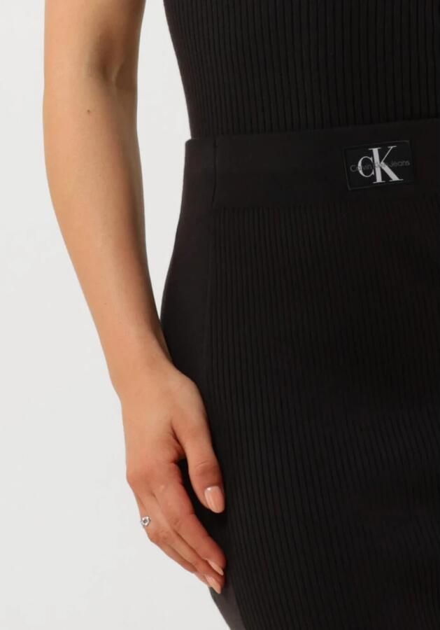 CALVIN KLEIN Dames Rokken Woven Label Sweater Skirt Zwart - Foto 2