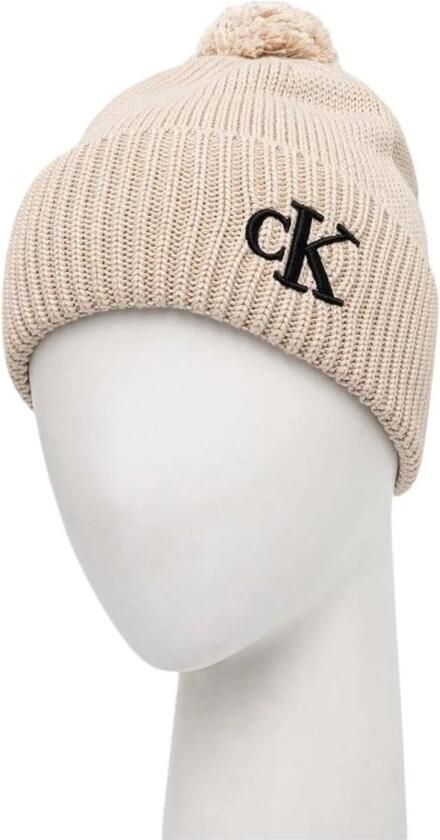 Calvin Klein Gezellig Beige Pom Gebreide Muts Beige Dames - Foto 2