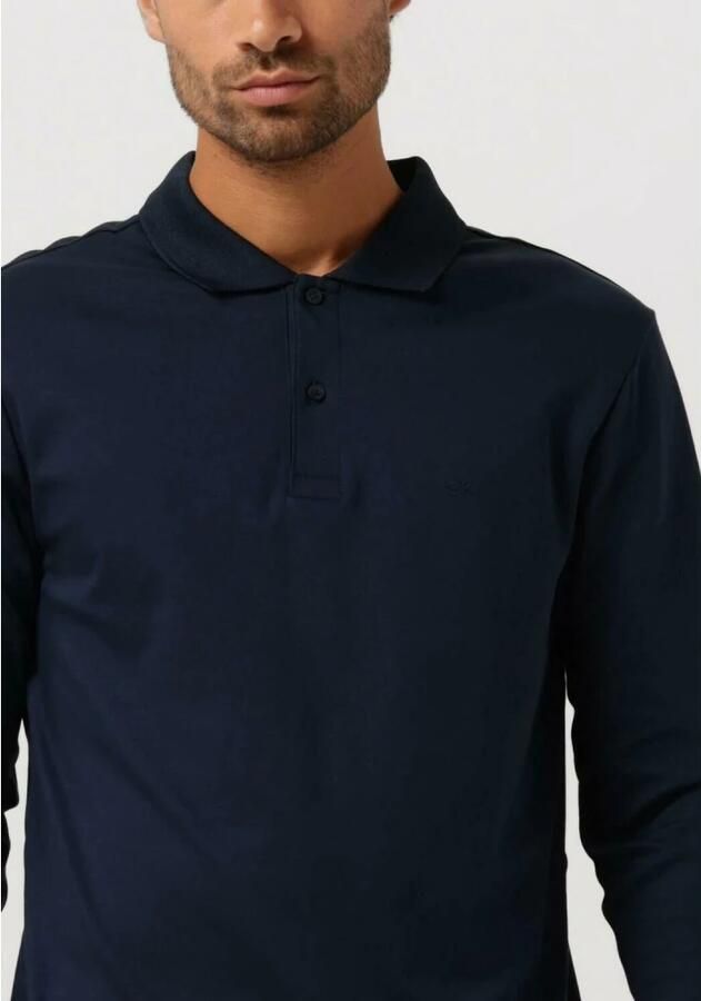 CALVIN KLEIN Heren Polo's & T-shirts Smooth Cotton Slim Ls Polo Donkerblauw - Foto 3