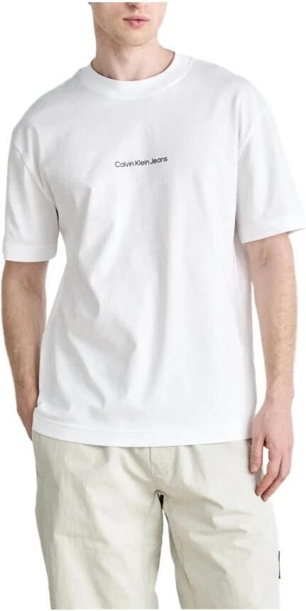 Calvin Klein Jeans T-shirt met labelprint model 'GRID MONOGRAM' - Foto 2