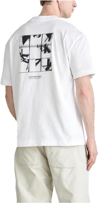 Calvin Klein Jeans T-shirt met labelprint model 'GRID MONOGRAM' - Foto 3