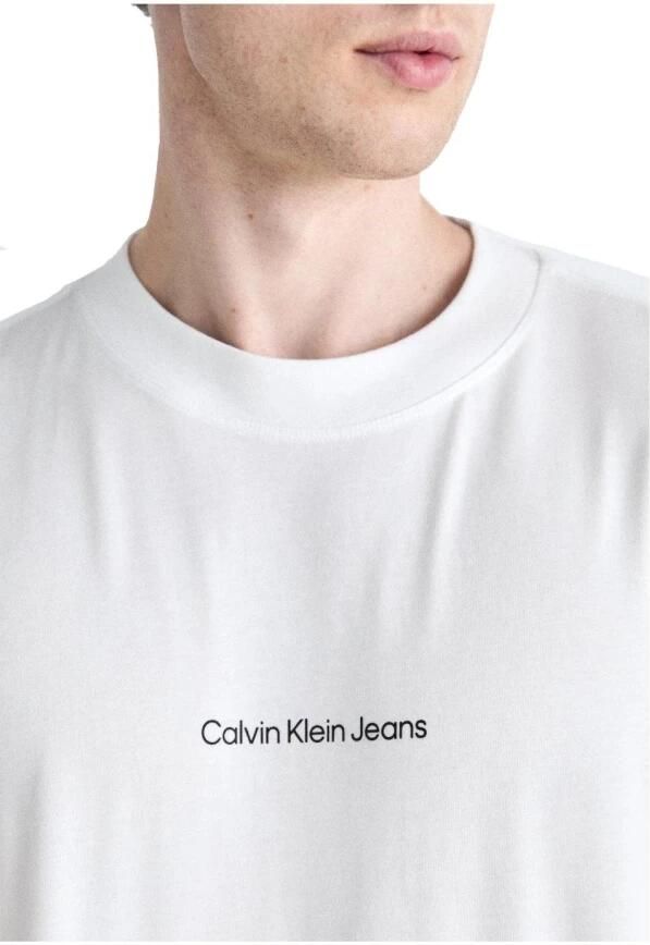 Calvin Klein Jeans T-shirt met labelprint model 'GRID MONOGRAM'