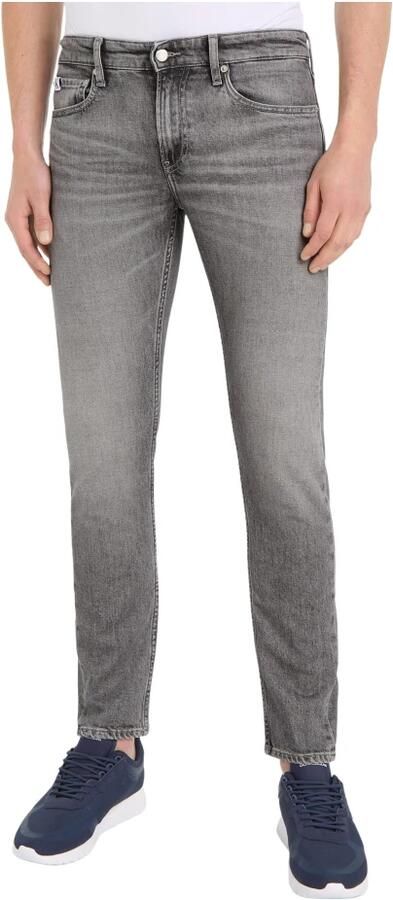 Calvin Klein Slim Taper Jeans 5 zakken Gerecycled katoen Gray Heren