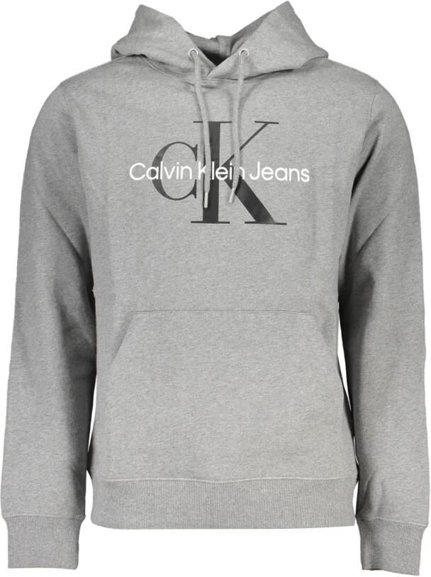Calvin Klein Grijze hoodie met centrale zak en logoprint Gray Heren - Foto 2