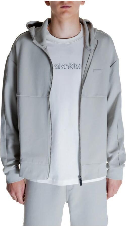 Calvin Klein Grijze Rits Hoodie Sweatshirt Mannen Gray Heren