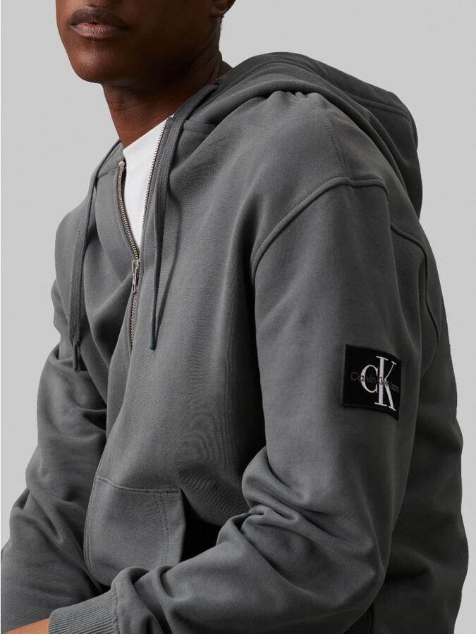 Calvin Klein Jeans Endless Grey Hoodie met Ritssluiting Gray Heren