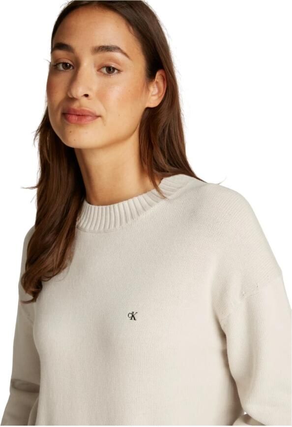 Calvin Klein Jeans Gebreide pullover met labelstitching model 'MONOGRAM'