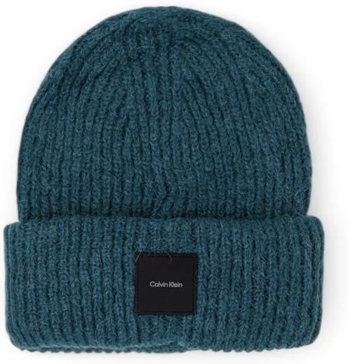 Calvin Klein Groene Alpaca Wol Gebreide Muts Green Heren