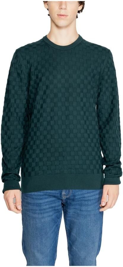 Calvin Klein Groene Gebreide Ronde Hals Sweater Mannen Green Heren - Foto 3