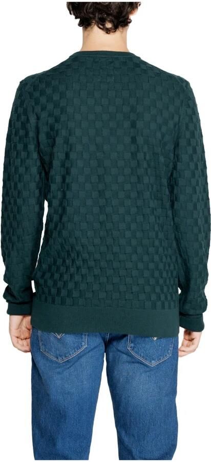 Calvin Klein Groene Gebreide Ronde Hals Sweater Mannen Green Heren