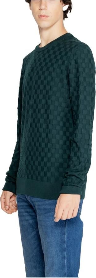 Calvin Klein Groene Gebreide Ronde Hals Sweater Mannen Green Heren - Foto 2