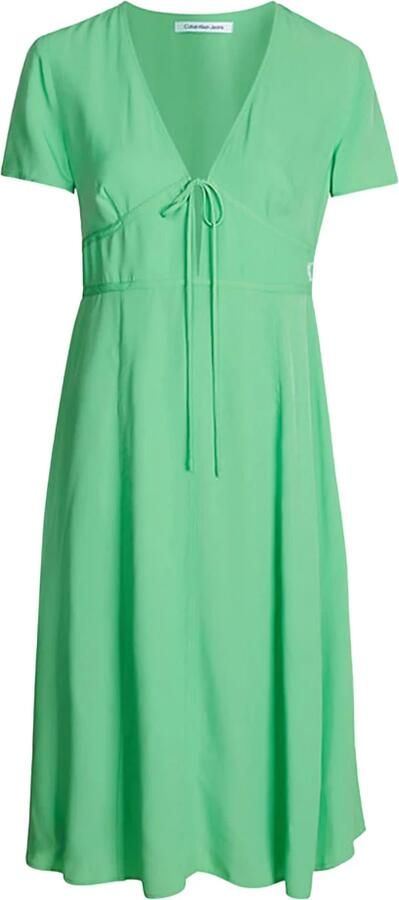 Calvin Klein Crêpe Jurk Groen J20J221140 L1C Groen Dames - Foto 2