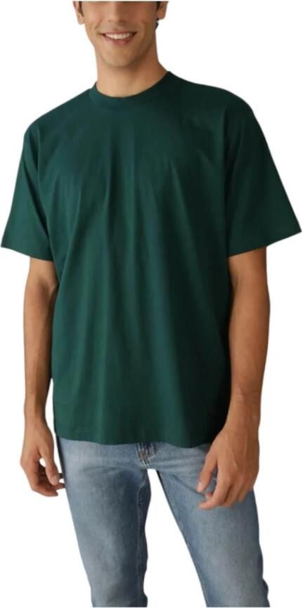 Calvin Klein Groene Relaxte Geweven Label T-shirt Green Heren - Foto 3