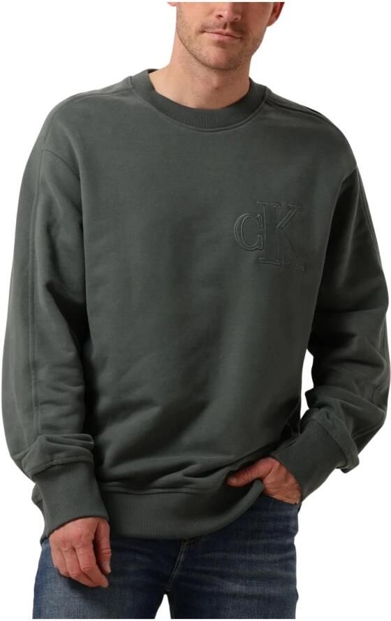 Calvin Klein Jeans Groene Crewneck Sweater Monogram CK Gray Heren - Foto 3