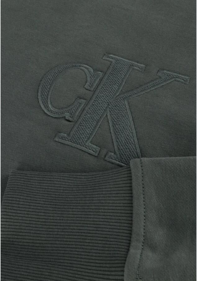 Calvin Klein Jeans Groene Crewneck Sweater Monogram CK Gray Heren