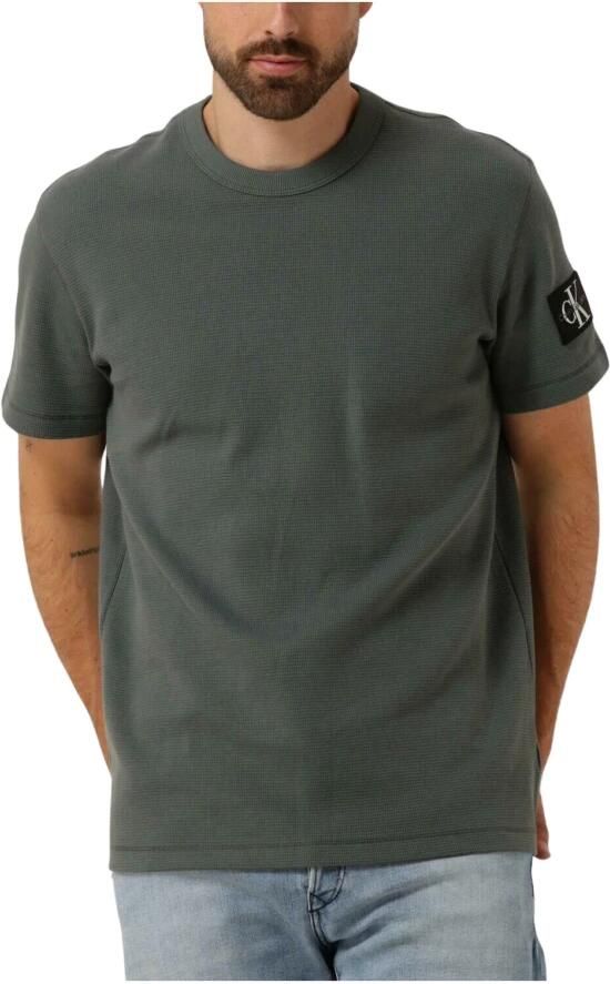 CALVIN KLEIN Heren Polo's & T-shirts Badge Waffle Tee Grijs - Foto 3