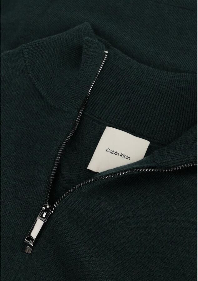 Calvin Klein fijngebreide trui van merinowol en logo Midnight Forest Heather