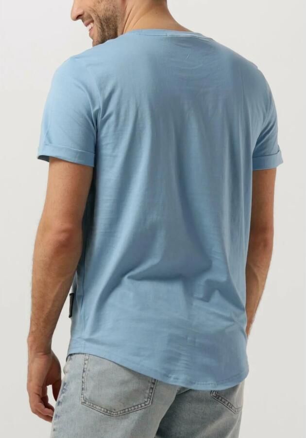 CALVIN KLEIN Heren Polo's & T-shirts Badge Turn Up Sleeve Lichtblauw - Foto 2