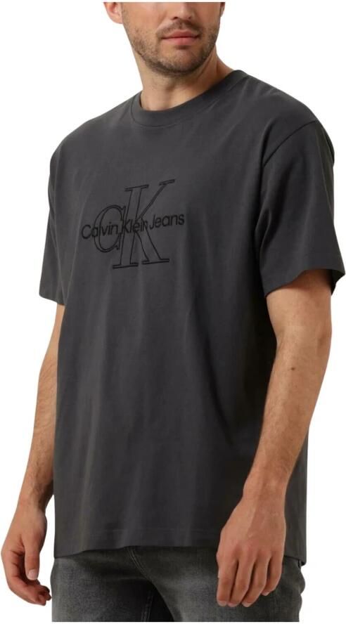 Calvin Klein Heren Polo T-shirts Monologo Washed Tee Gray Heren - Foto 6