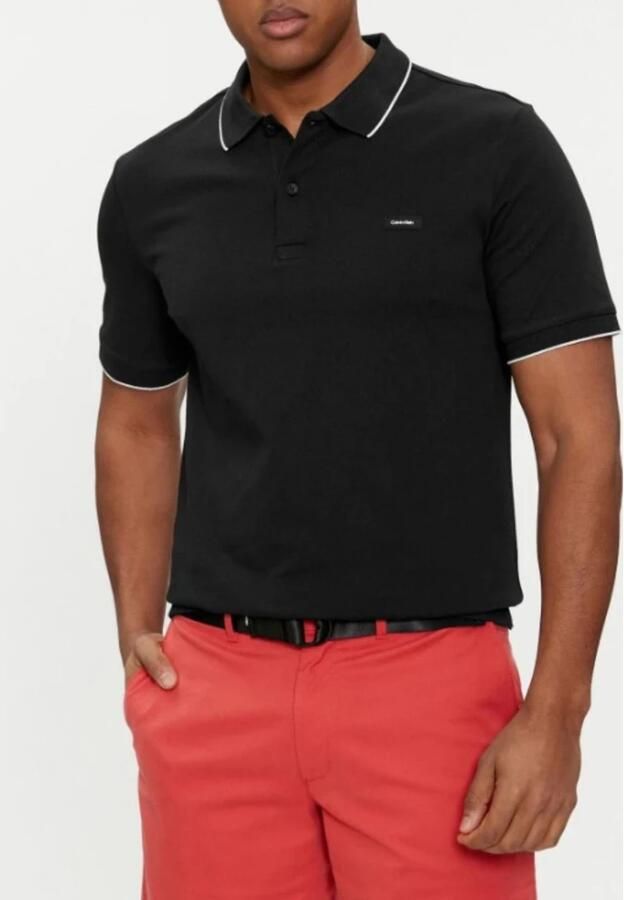 Calvin Klein Heren Stretch Pique Polo met Tipping Black Heren - Foto 3