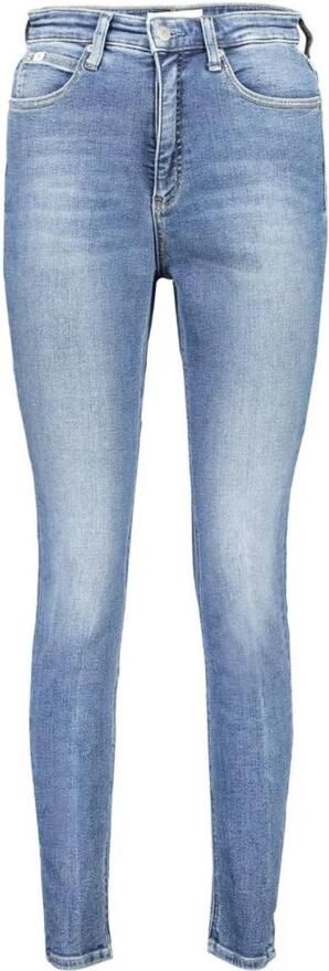 Calvin Klein High Rise Skinny Jeans met Gewassen Effect Blue Dames
