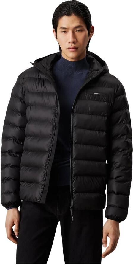 Calvin Klein Jeans Zwarte Polyesterjas Heren Herfst Winter Collectie Black Heren - Foto 4