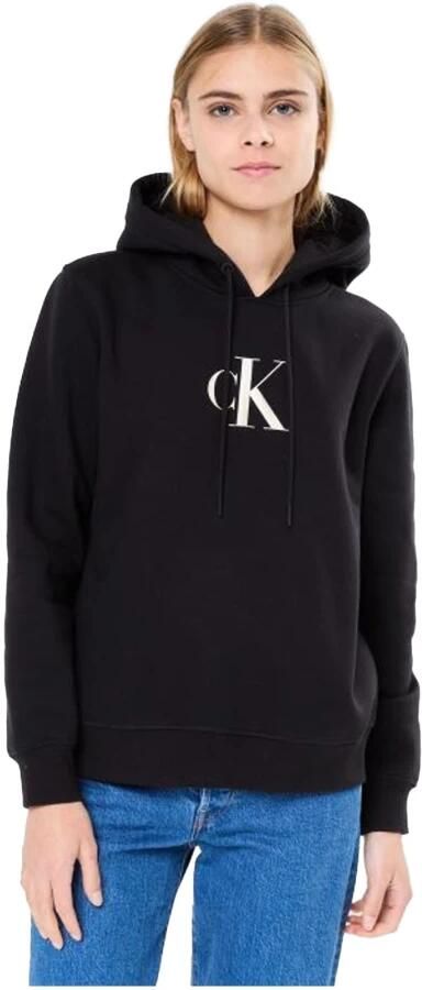Calvin Klein Hoodie met bedrukt logo Regular Fit Black Dames