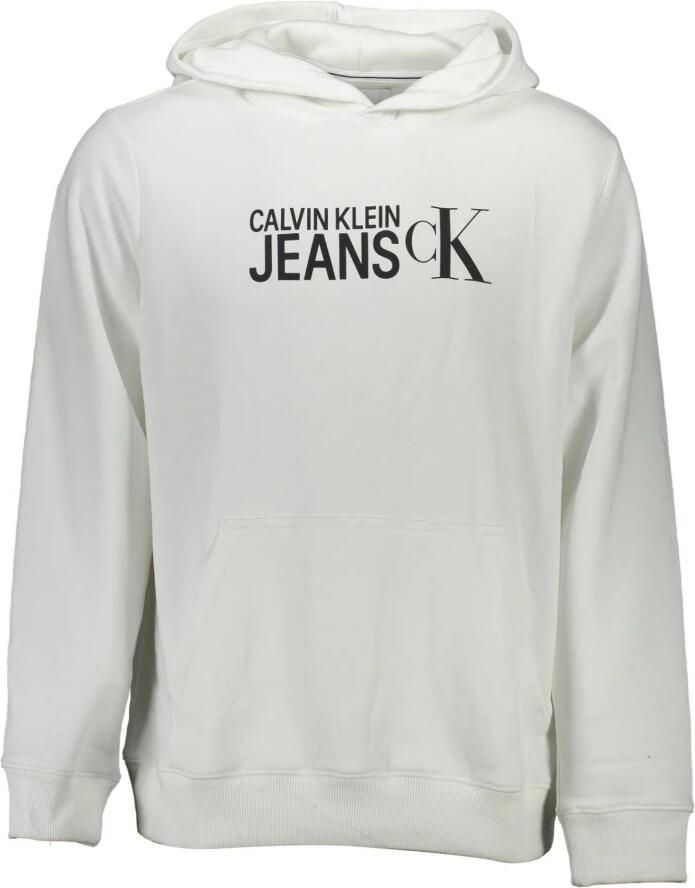 Calvin Klein Hoodie Wit Lange Mouw Logo Print White Heren