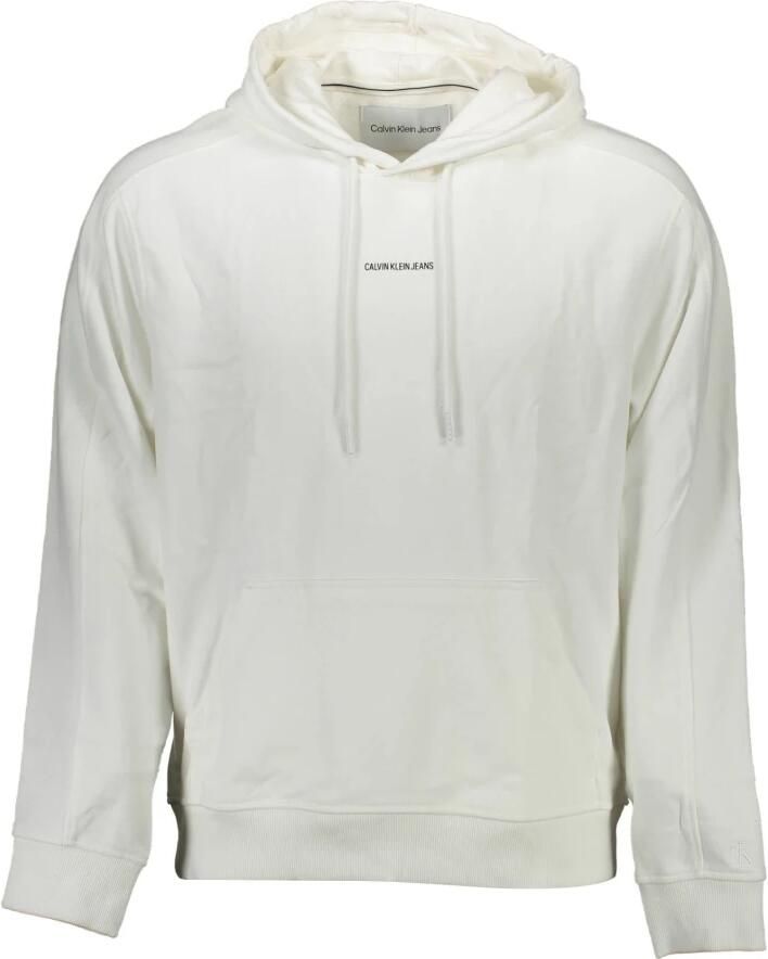 Calvin Klein Witte hoodie met centrale zak en print White Heren