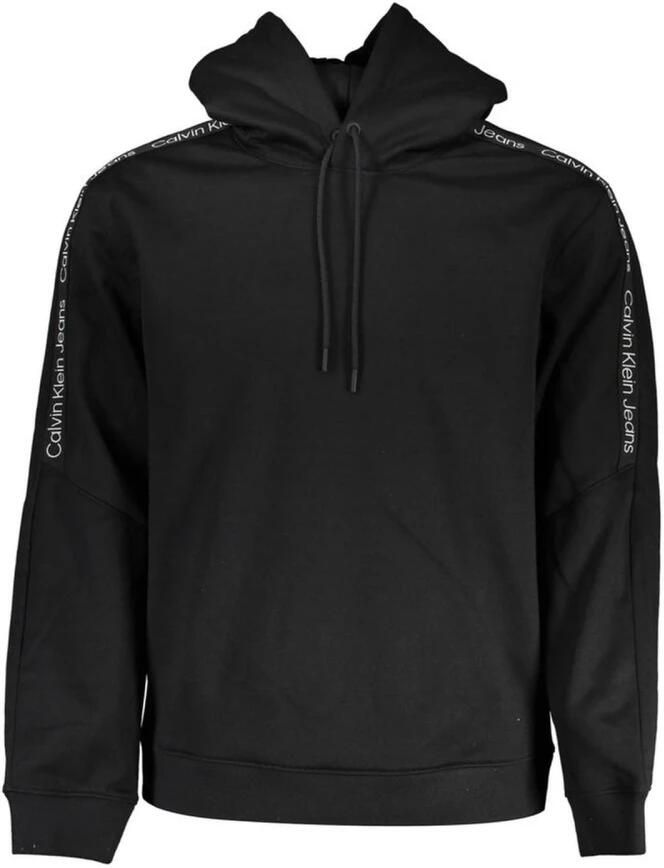 Calvin Klein Zwarte Logo Tape Hoodie voor Heren Black Heren