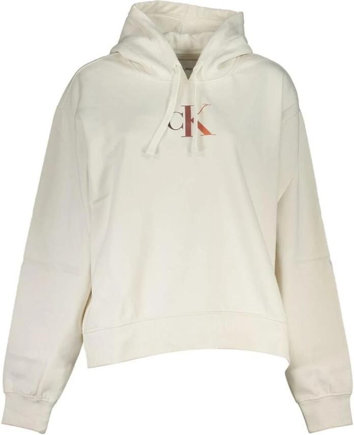 Calvin Klein Wit Fleece Hoodie met Stijlvol Ontwerp White Dames