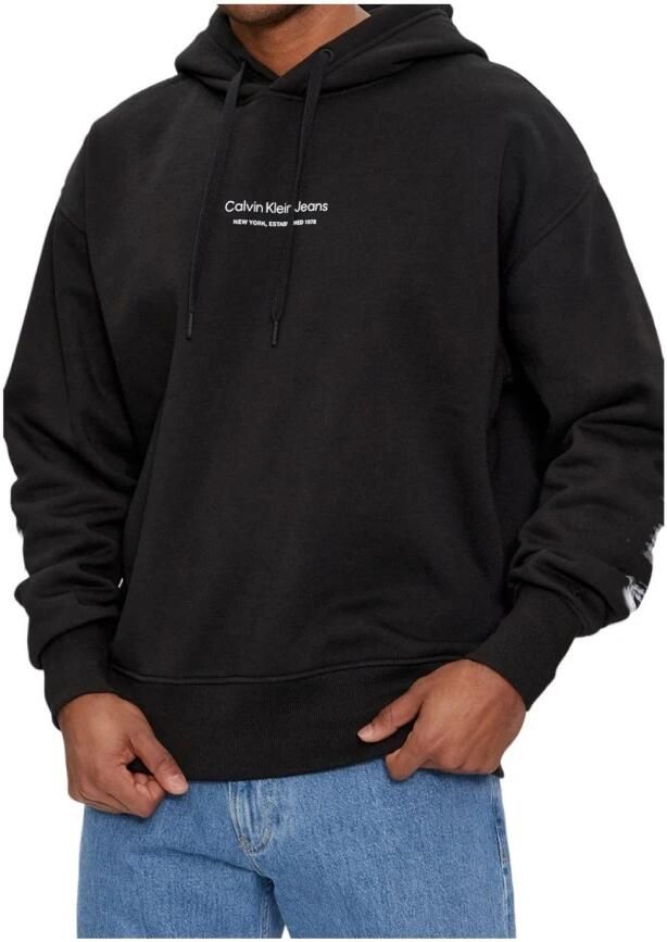 Calvin Klein Illusion Logo Hoodie Black Heren - Foto 3