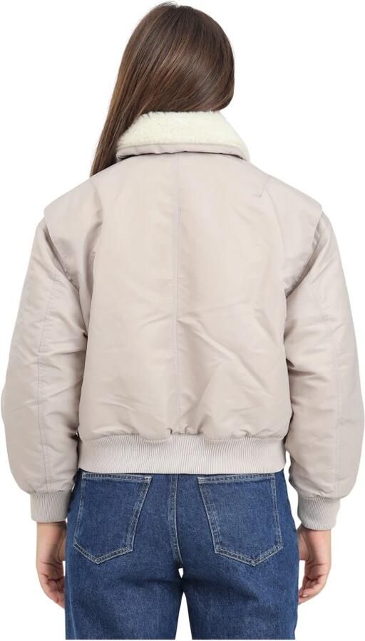 Calvin Klein Jeans Beige Aviator Bomberjack Vrouwen Gray Dames - Foto 6