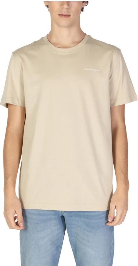 Calvin Klein Jeans Katoenen Heren T-shirt Herfst Winter Collectie Beige Heren