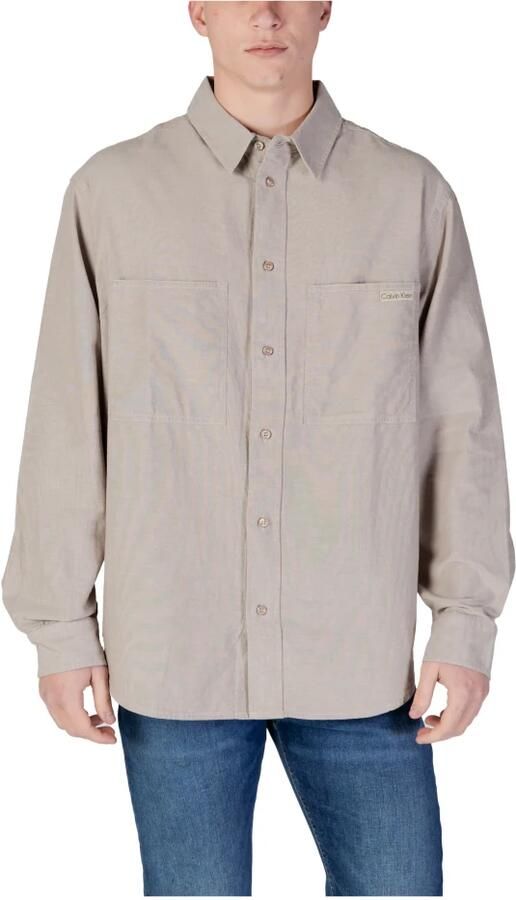 Calvin Klein Jeans Geregenereerd Katoenen Overhemd met Lange Mouwen Gray Heren - Foto 3