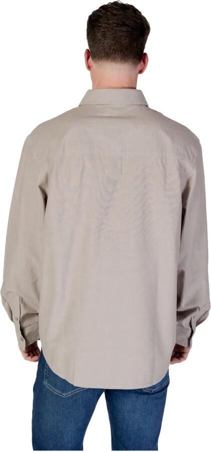 Calvin Klein Jeans Geregenereerd Katoenen Overhemd met Lange Mouwen Gray Heren