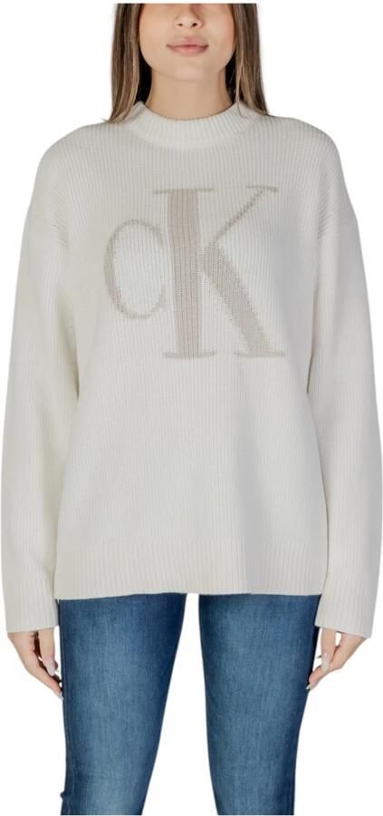 Calvin Klein Jeans Beige Katoenen Sweatshirt Ronde Hals Lente Zomer Beige Dames - Foto 2